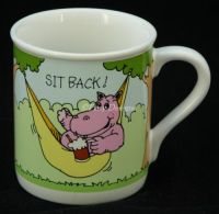 Hallmark Mug Mates SIT BACK! RELAX! Hippo Japan Coffee Mug